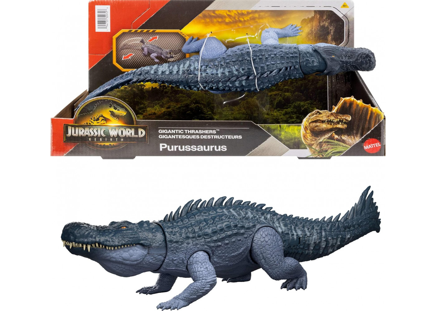 Динозавр Пурусзавр Гігантський Трешер Світ Юрського Періоду Jurassic World Rebirth Purussaurus Mattel JGB94
