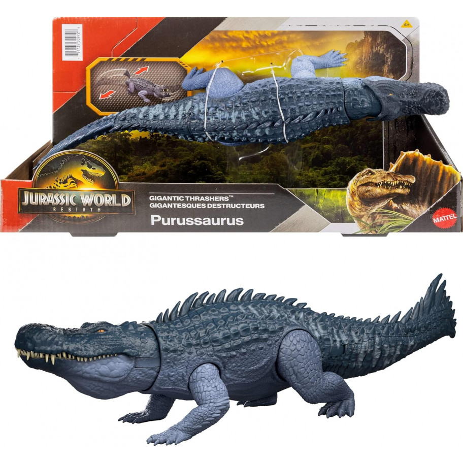 Динозавр Пурусзавр Гігантський Трешер Світ Юрського Періоду Jurassic World Rebirth Purussaurus Mattel JGB94