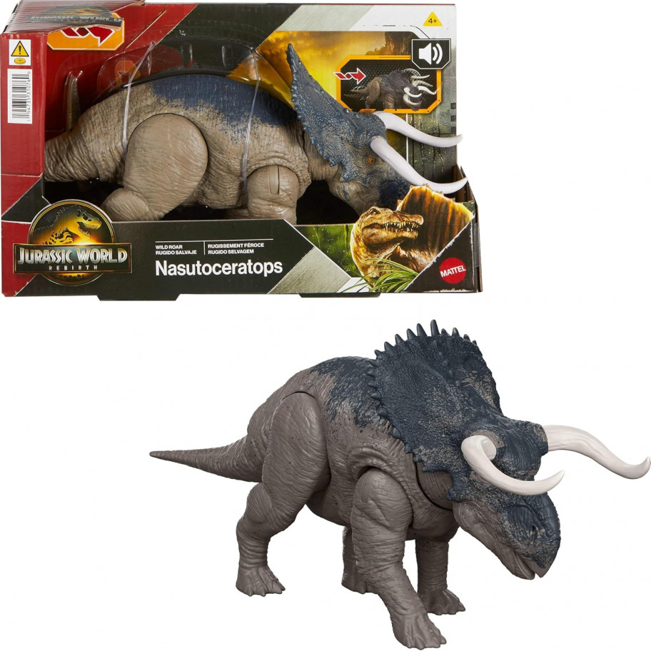 Динозавр Насутоцератопс із звуком Jurassic World Rebirth Nasutoceratops Mattel JGC81