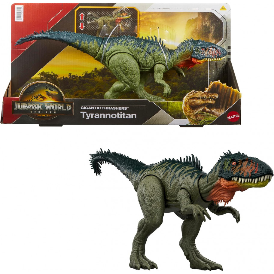 Динозавр Тираннотитан 33 см Jurassic World Rebirth Gigantic Thrashers Tyrannotitian Mattel JCL75
