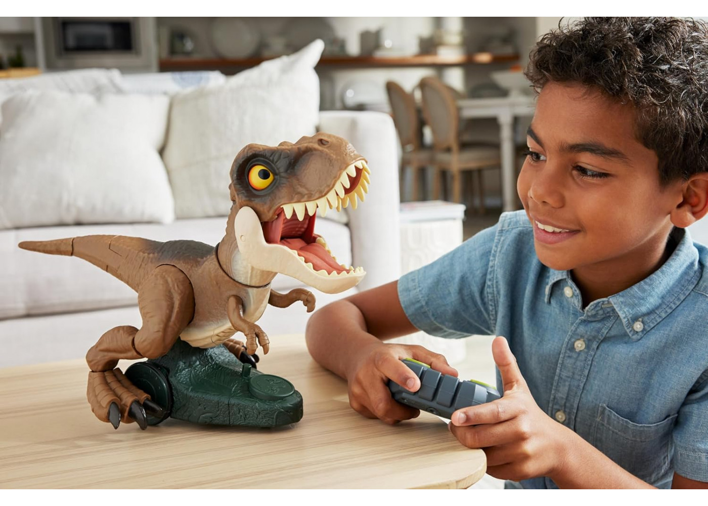 Динозавр Тиранозавр Рекс На Пульті зі Звуком Jurassic World Roarin’ Frenzy T Rex Mattel HTP60
