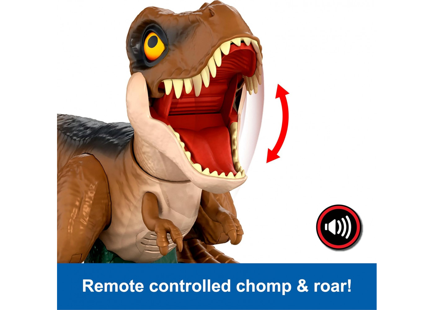 Динозавр Тиранозавр Рекс На Пульті зі Звуком Jurassic World Roarin’ Frenzy T Rex Mattel HTP60