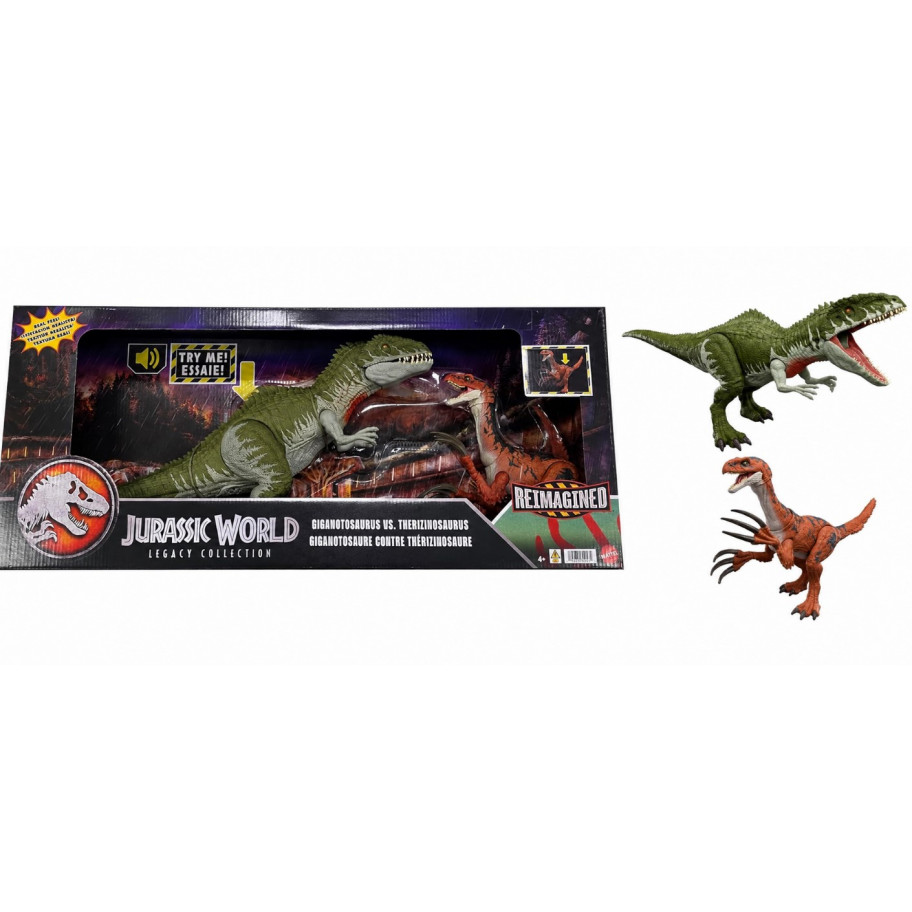 Динозаври Теризинозавр проти Гіганотозавра Jurassic World Giganotosaurus vs Therizinosaurus Mattel JGB63