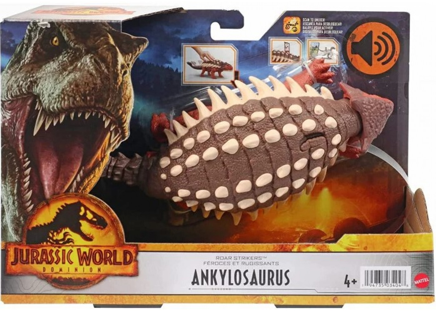 Фігурка Динозавр Анкілозавр Уцінка Без Звуку Jurassic World Roar Strikers Ankylosaurus Mattel BHDX36
