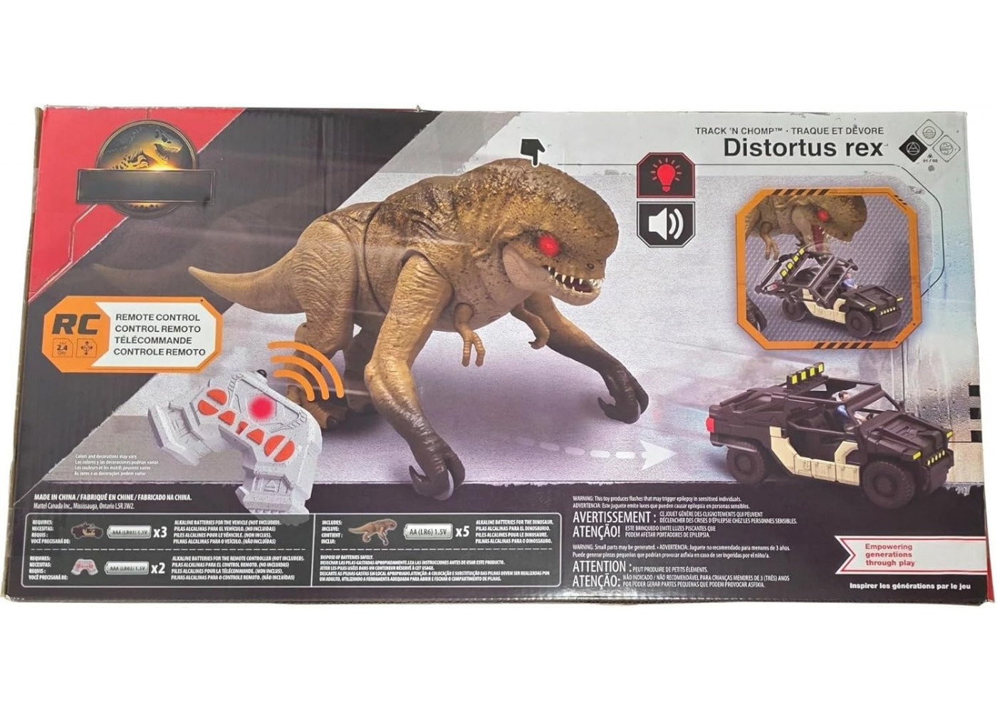 Динозавр Дистортус Рекс Гонитва та Атака на Пульті Jurassic World Distortus Rex Track'N Chomp Mattel JGB65