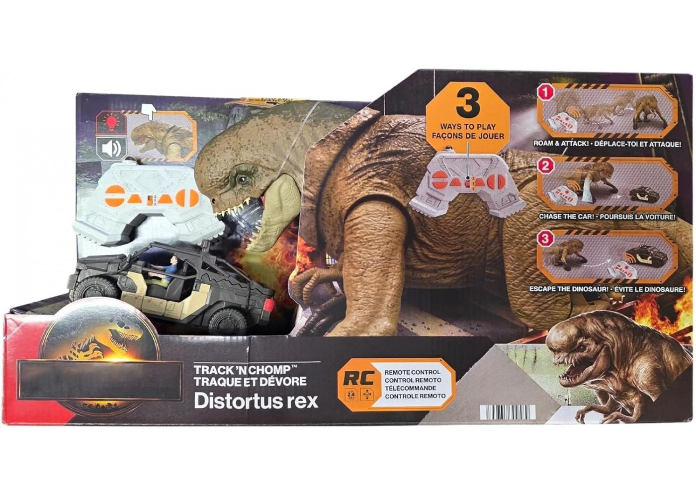 Динозавр Дистортус Рекс Гонитва та Атака на Пульті Jurassic World Distortus Rex Track'N Chomp Mattel JGB65