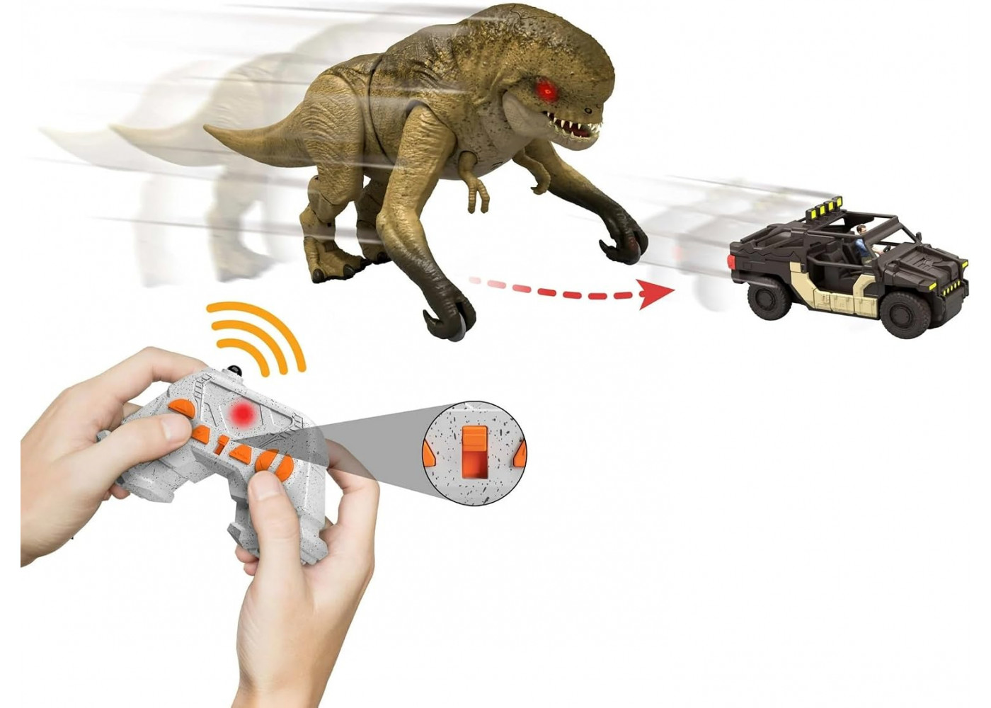 Динозавр Дистортус Рекс Гонитва та Атака на Пульті Jurassic World Distortus Rex Track'N Chomp Mattel JGB65