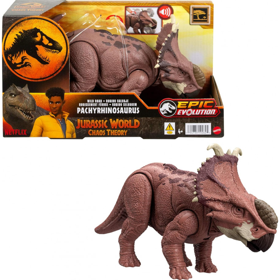 Фігурка Динозавр Пахіринозавр зі Звуком Jurassic World Pachyrhinosaurus Mattel HTK72