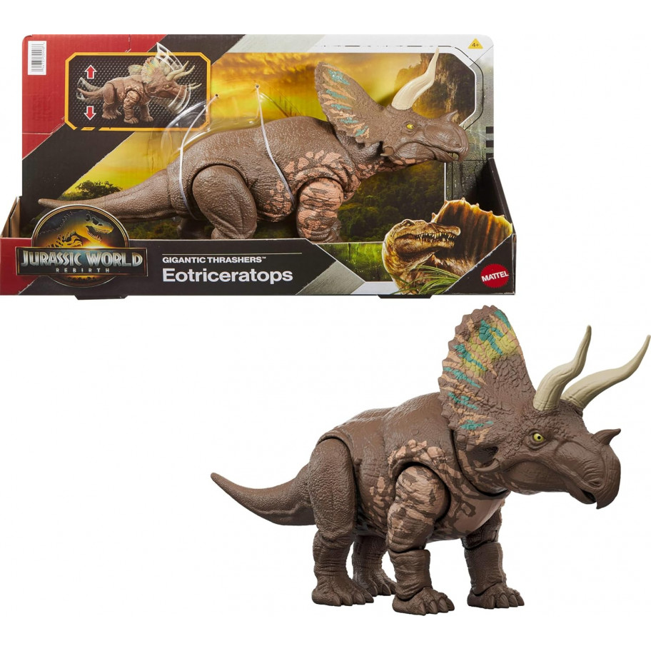 Фігурка Динозавр Еотрицератопс 36см Jurassic World Rebirth Gigantic Thrashers Eotriceratops Mattel JGB93