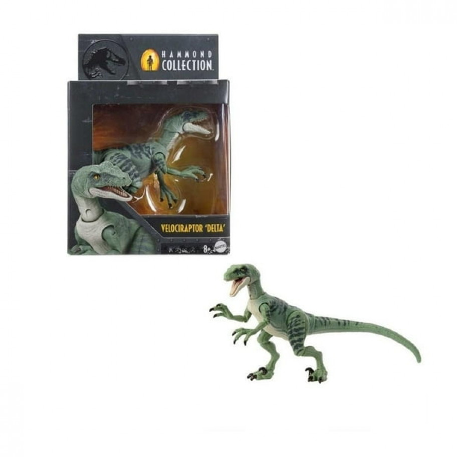 Фигурка Динозавр Велоцираптор Дельта Jurassic World Hammond Collection Velociraptor Delta Mattel HTV63