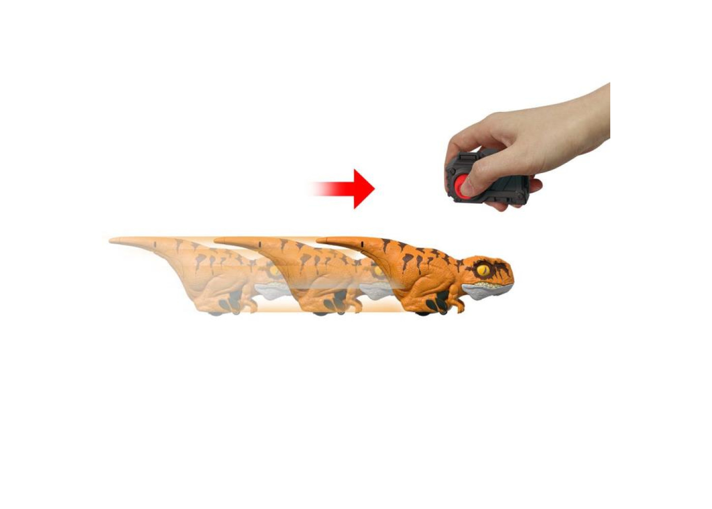 Фигурка Динозавр на пульте Атроцираптор Тигр Jurassic World Atrociraptor Tiger Click Tracker Mattel HBD53