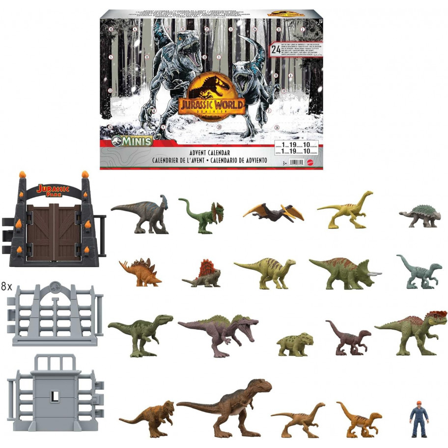 Адвент Календар Міні Фігурки Динозаврів 30 шт  Jurassic World Dominion Advent Calendar Mattel HHW24