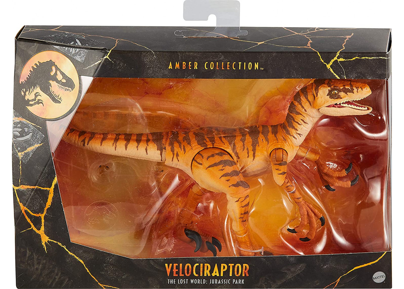 Фигурка Динозавр Велоцираптор Тигр Мир Юрского Периода Jurassic World Velociraptor Tiger Amber Collrction GWP85