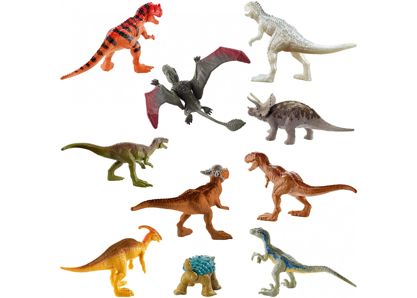 Мини Фигурки Динозавров 10 шт для поедания Индоминус Рекс Dinos Mattel GRH71
