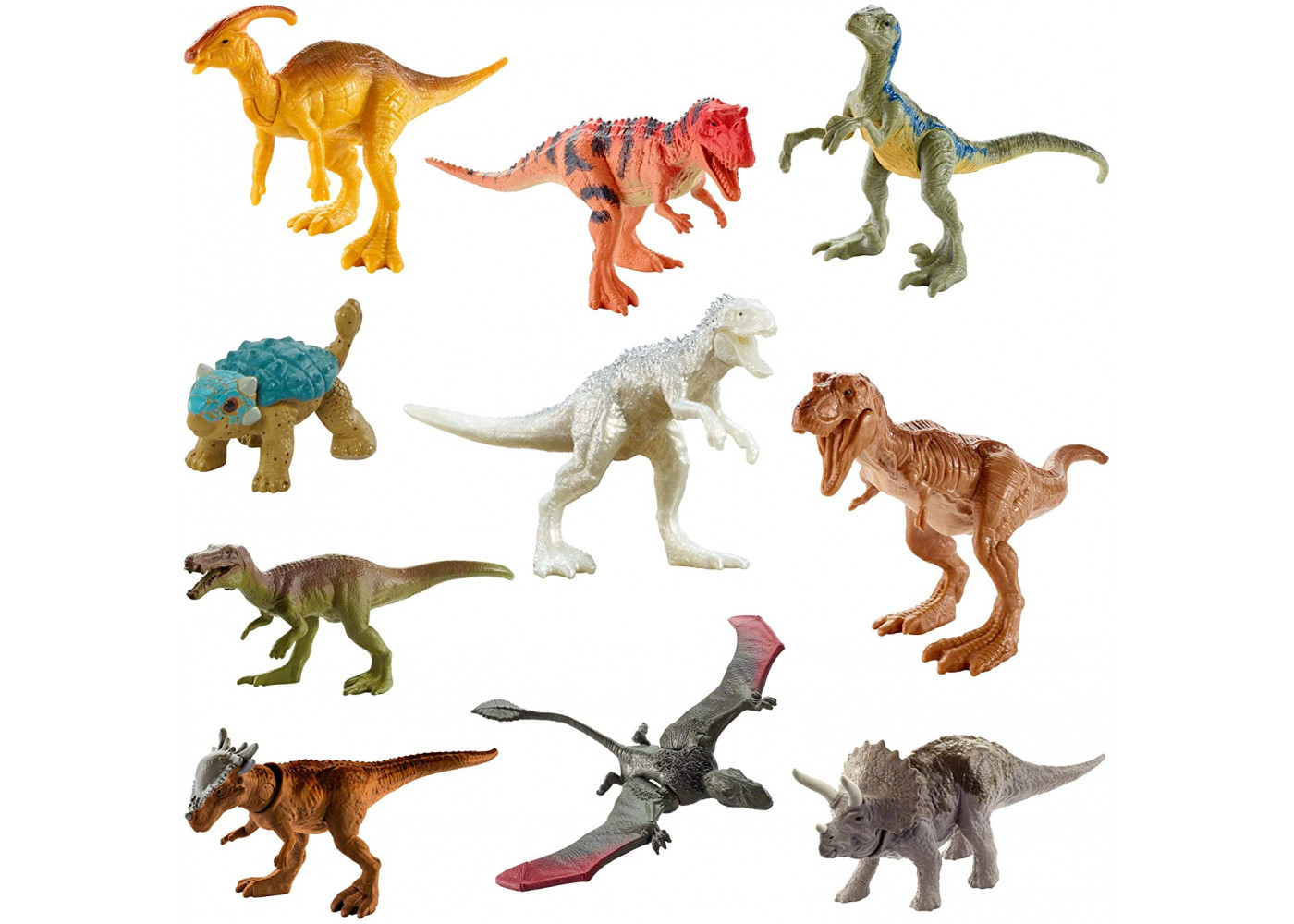 Мини Фигурки Динозавров 10 шт для поедания Индоминус Рекс Dinos Mattel GRH71