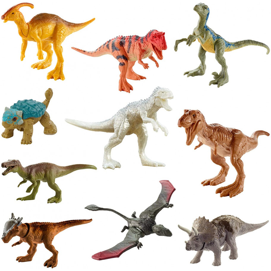 Мини Фигурки Динозавров 10 шт для поедания Индоминус Рекс Dinos Mattel GRH71