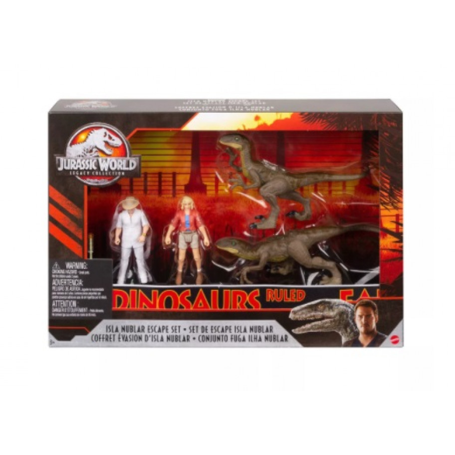 Фигурки Динозавров Велоцираптор Побег Jurassic World Legacy Collection Isla Nublar Escape Set Mattel GNC33