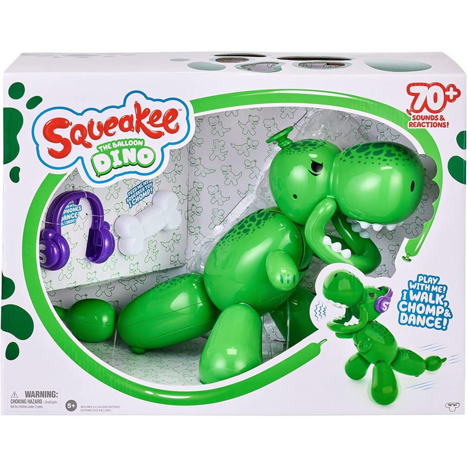 Інтерактивний Динозавр 70 Звуків Squeakee The Balloon Dino Moose Toys 12310