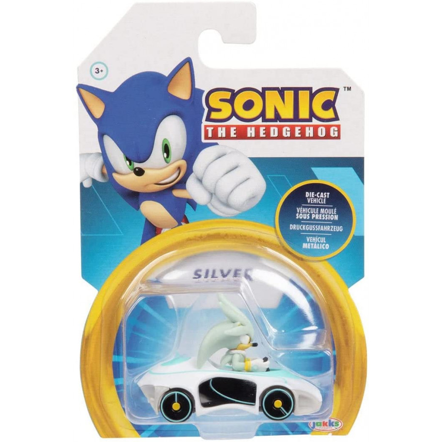 Машинка та Фігурка Їжачок Сонік Сільвер Sonic the Hedgehog Silver Jakks 40921
