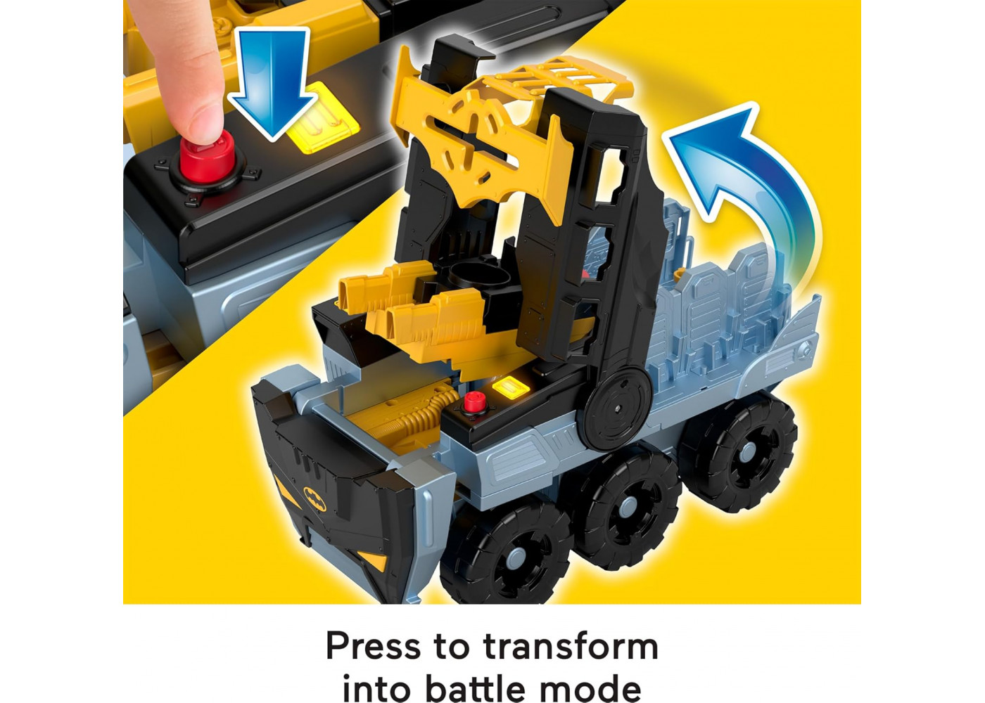 Бетмобиль 44 см с Фигуркой Бетмена Супер Друзья Свет Звуки DC Batmobile Batman Imaginext Fisher-Price JDD73