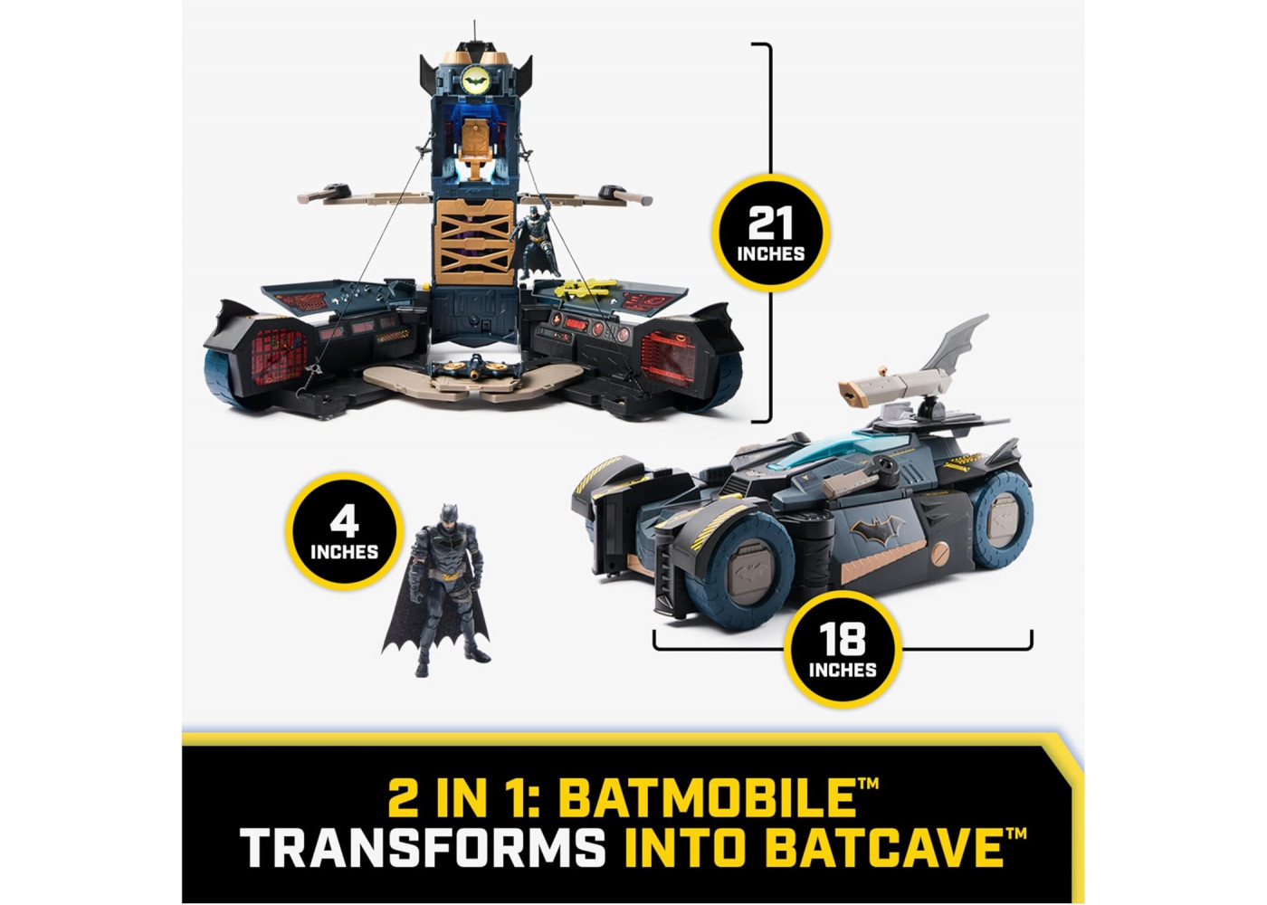 Набір (Уцінка) Бетмобіль-Трансформер з фігуркою Бетмен Transforming Batmobile Spin Master B6070131B