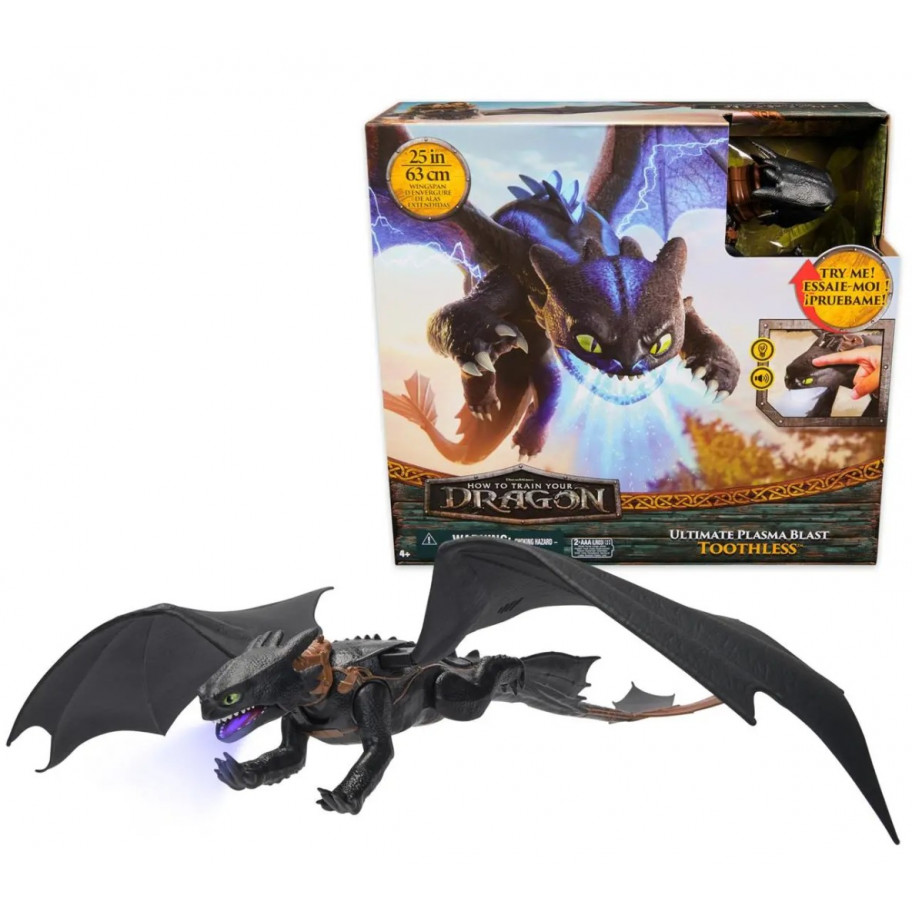 Фігурка Дракон Беззубок інтерактивний що дихає вогнем 64см Ultimate Plasma Blast Toothless Spin Master 6072541
