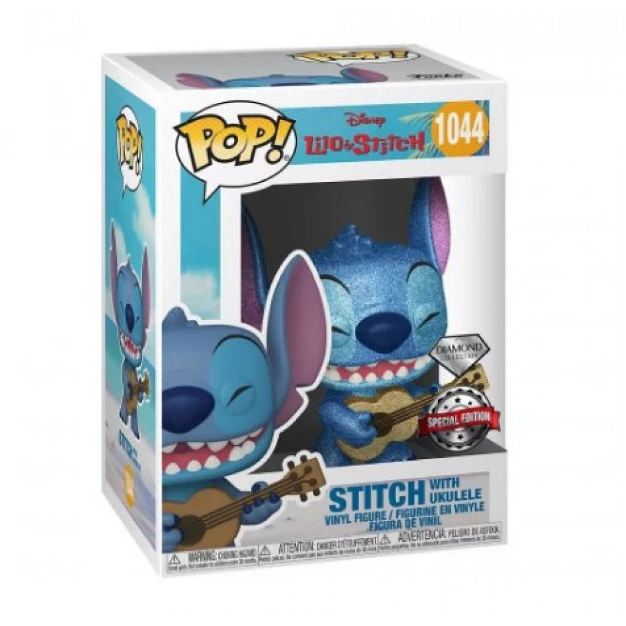 Фігурка Фанко Стіч у Блискітках (Уцінка) №1044 Lilo and Stitch with Ukulele Diamond Collection Funko B57488
