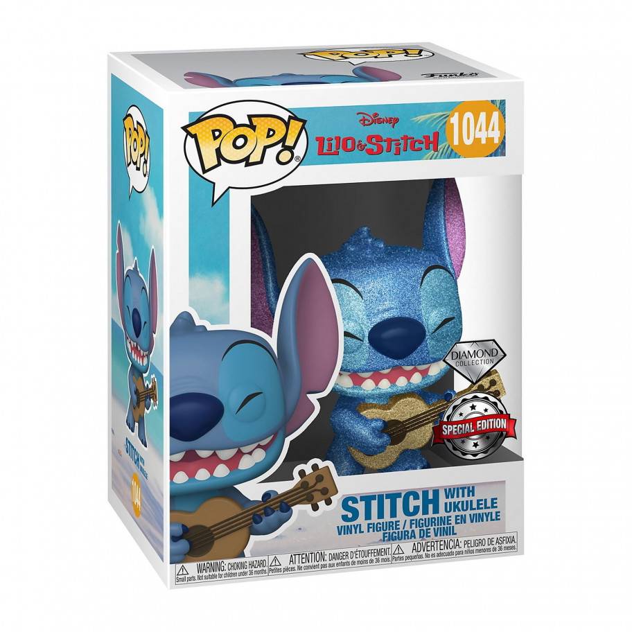 Фігурка Фанко Стич у Блискітках №1044 Lilo and Stitch with Ukulele Diamond Glitter Exclusive Funko 57488