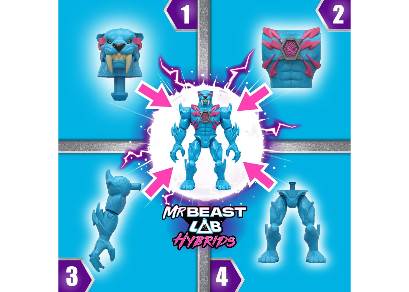 Фигурка-сюрприз Пантера Лаборатория Мистера Биста MrBeast Lab Mix & Match Moose Toys 24902