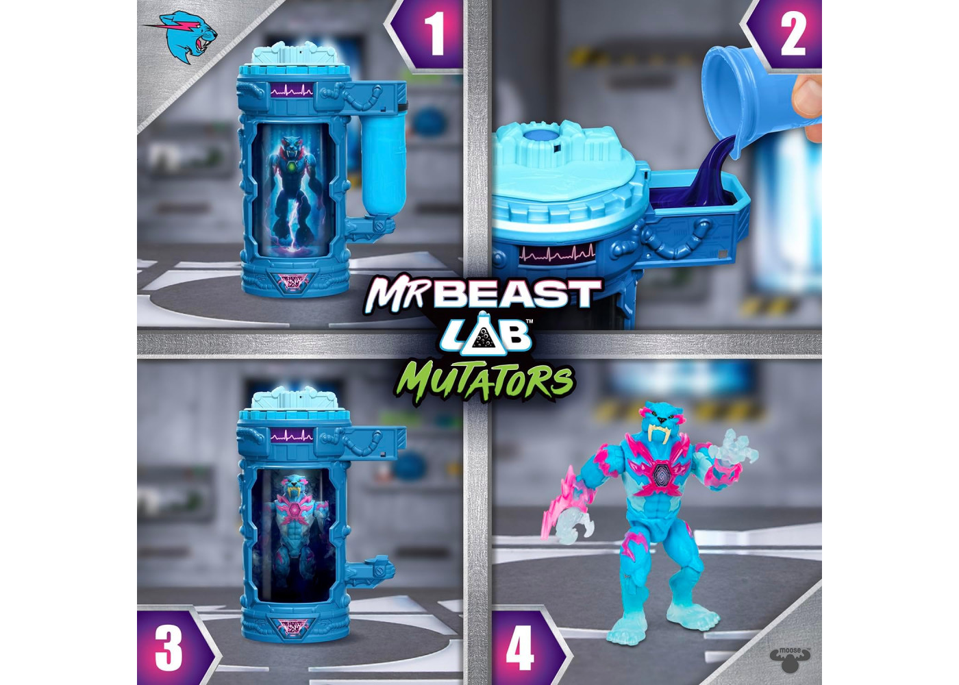 Фигурка Пантера Лаборатория Мистера Биста MrBeast Lab Experiment Create Lightning Panthert Moose Toys 25007
