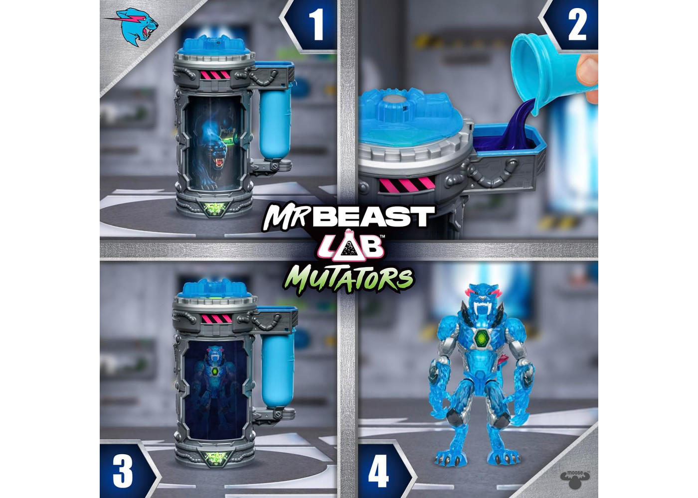 Фігурка Пантера Лабораторія Перетворення Містера Біста MrBeast Lab Mutators Stealth Panther Moose Toys 24719