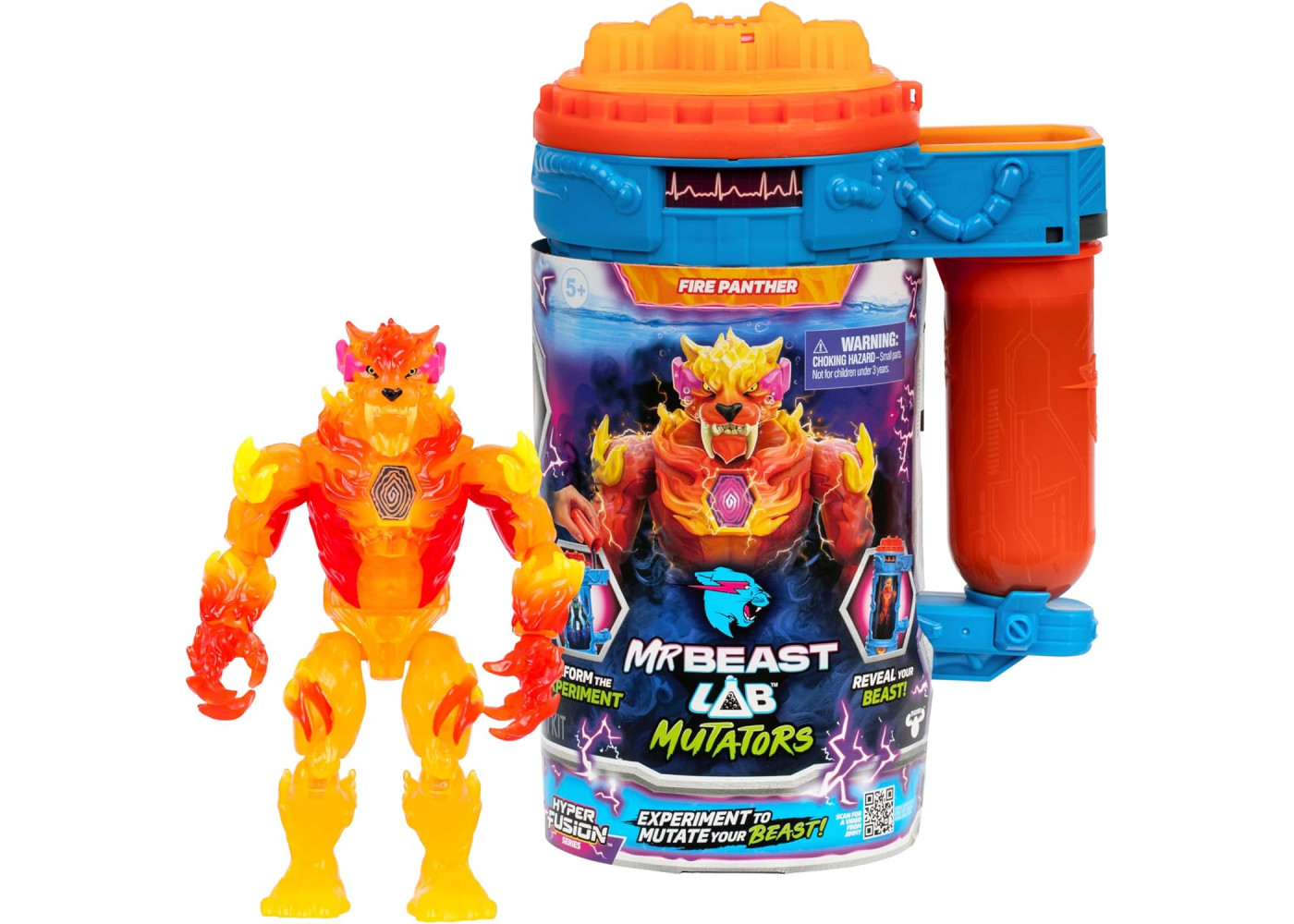 Фигурка Пантера Лаборатория Превращения Мистера Биста MrBeast Lab Mutators Fire Panther Moose Toys 25009