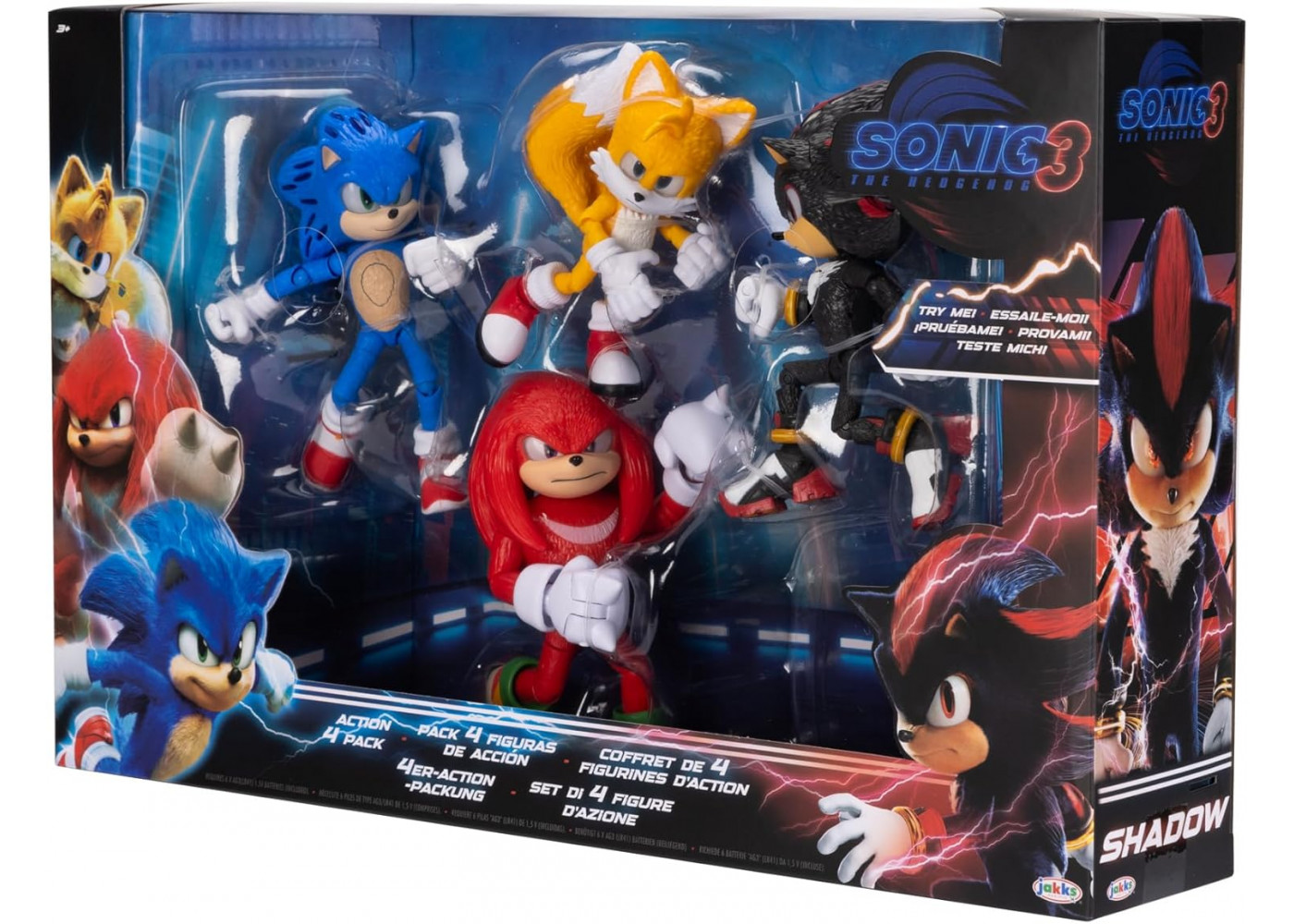 Набір 4 Фігурки Сонік 3 The Hedgehog Sonic 3 Movie Action Figures Knuckles Jakks 424104