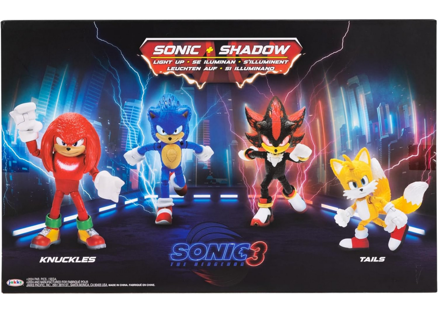 Набір 4 Фігурки Сонік 3 The Hedgehog Sonic 3 Movie Action Figures Knuckles Jakks 424104