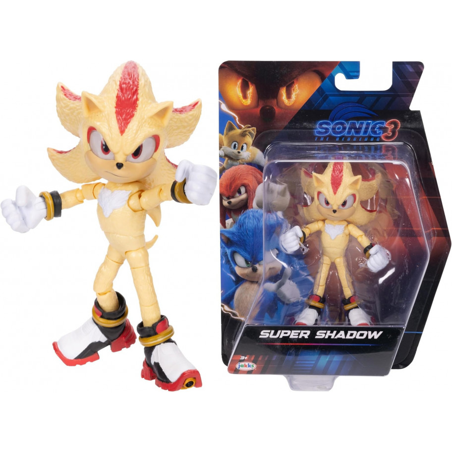 Фігурка Їжачок Сонік 3 Супер Шедоу Sonic The Hedgehog Sonic 3 Super Shadow Jakks 42953