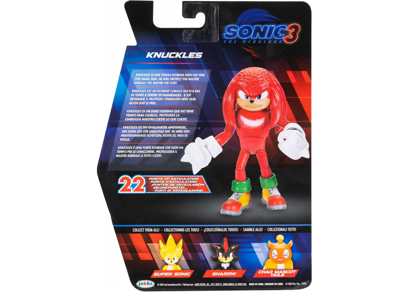 Фигурка Соник Наклз The Hedgehog Sonic 3 Movie Action Figures Knuckles Jakks 424034