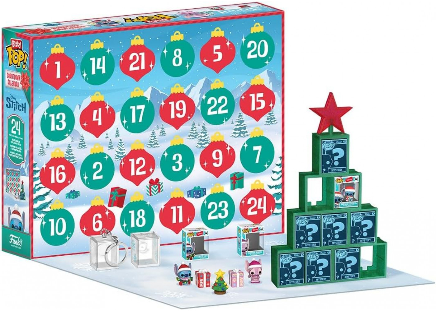Адвент Календар 24 дні Зворотнього Відліку Стіч Countdown Calendar Disney Stitch Holiday Funko 87002