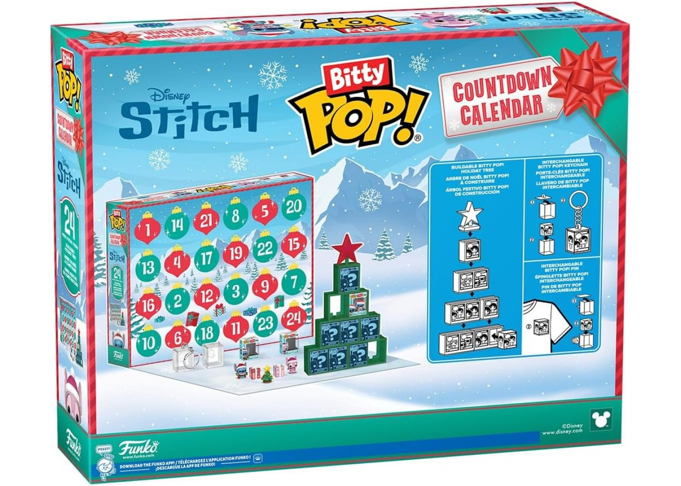 Адвент Календар 24 дні Зворотнього Відліку Стіч Countdown Calendar Disney Stitch Holiday Funko 87002