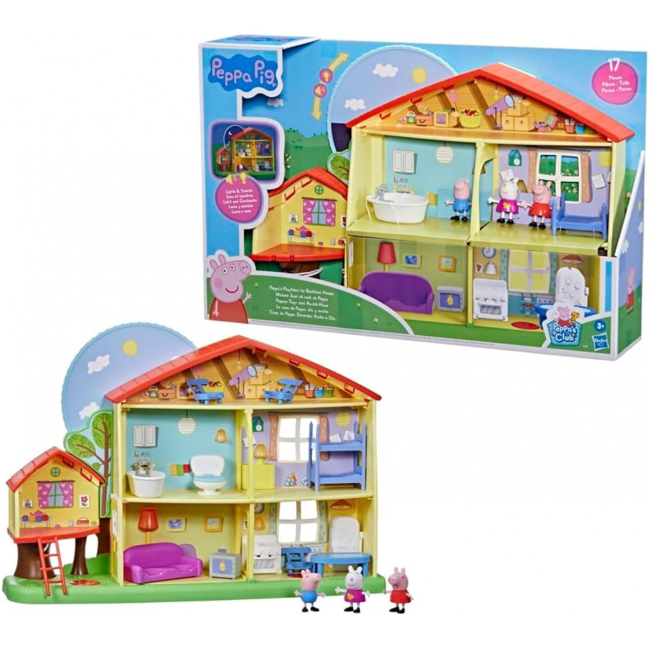 Домик Свинка Пеппа с Фигурками и Аксессуарами Peppa Pig Peppa's Playtime to Bedtime House Hasbro F2188