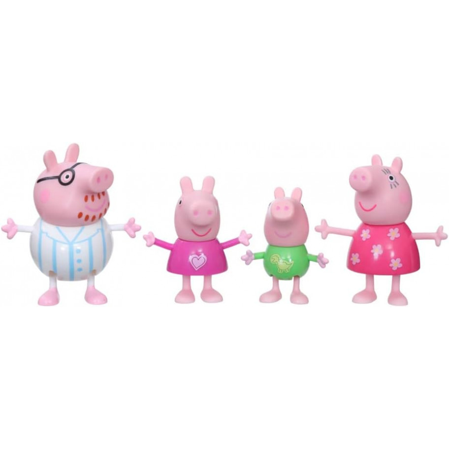 Набор Фигурок Свинка Пеппа Семья Пеппы Пижамная Вечеринка Peppa Pig Family Bedtime 4-Pack Pajama Outfits Hasbro  F2192