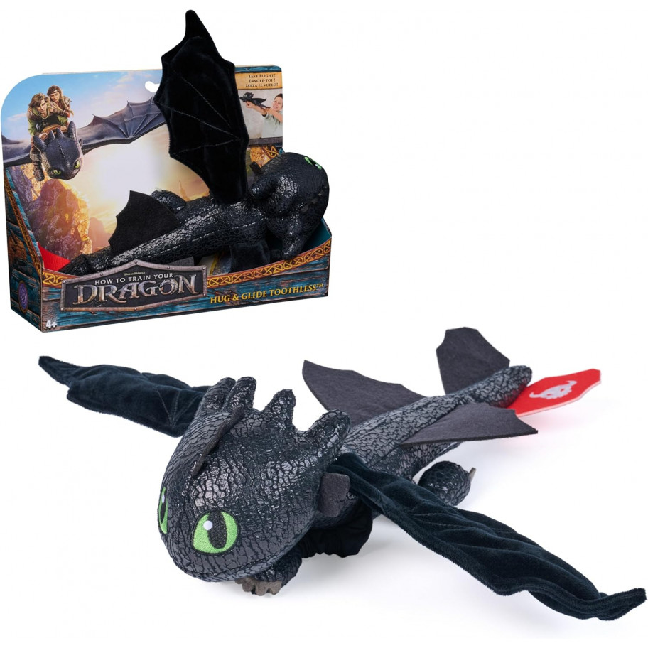 М'яка Іграшка Дракон Беззубик 30см Як Приборкати Дракона Dragon Hug and Glide Toothless Spin Master 6072913