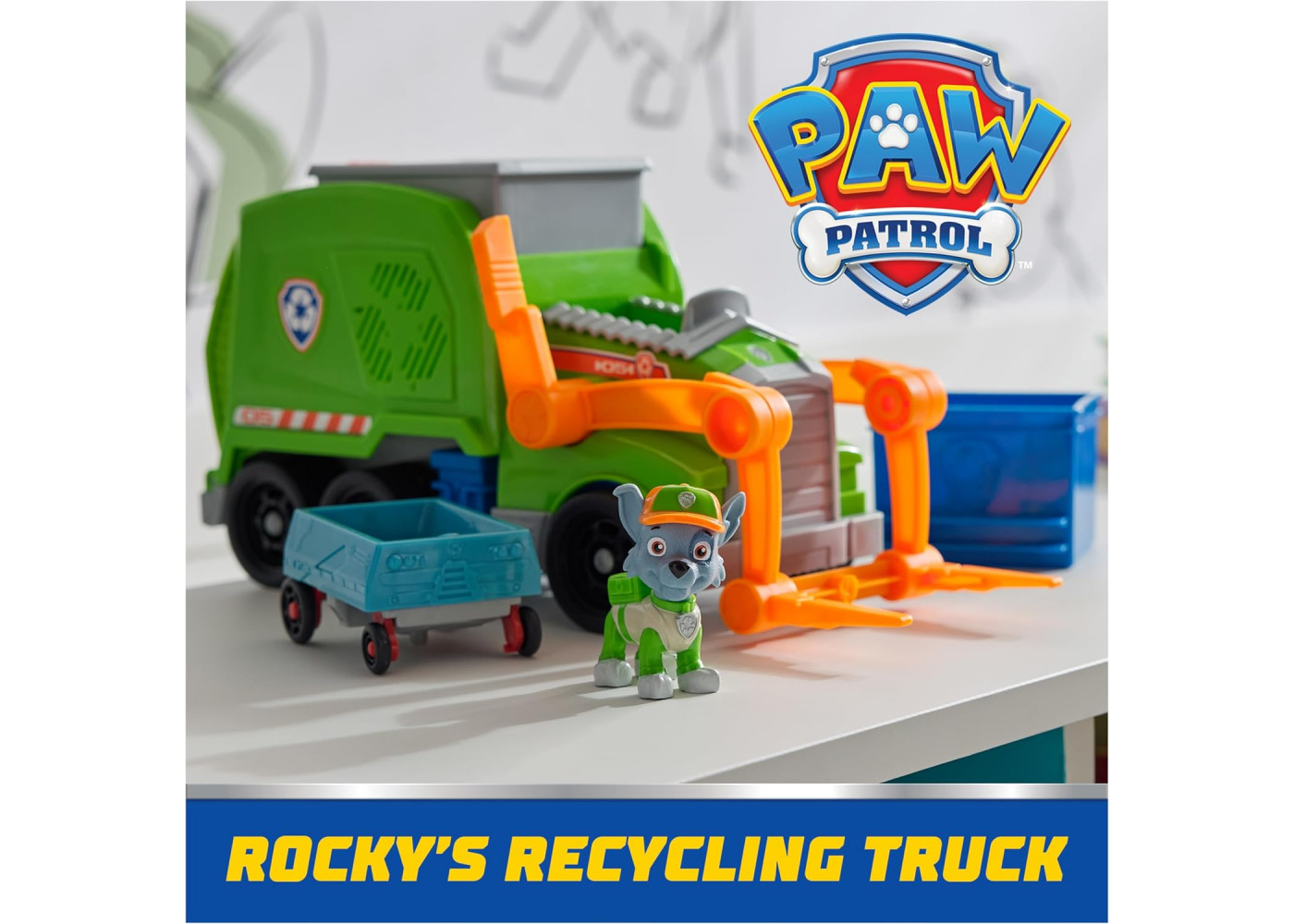 Машинка с Фигуркой Рокки Мусоровоз Щенячий Патруль Paw Patrol Rocky Recycle Truck Spin Master 6071474