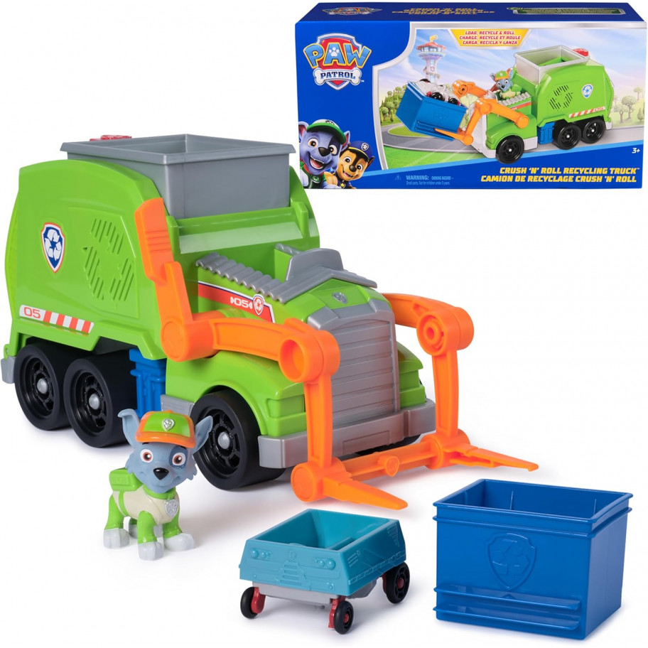 Машинка з Фігуркою Рокки Сміттєвоз Щенячий Патруль Paw Patrol Rocky Recycle Truck Spin Master 6071474