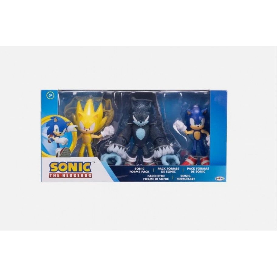 Набір 3 Фігурки Суперсонік та Перевертень Sonic The Hedgehog Werehog Super Sonic with Grind Shoes Jakks 42593 