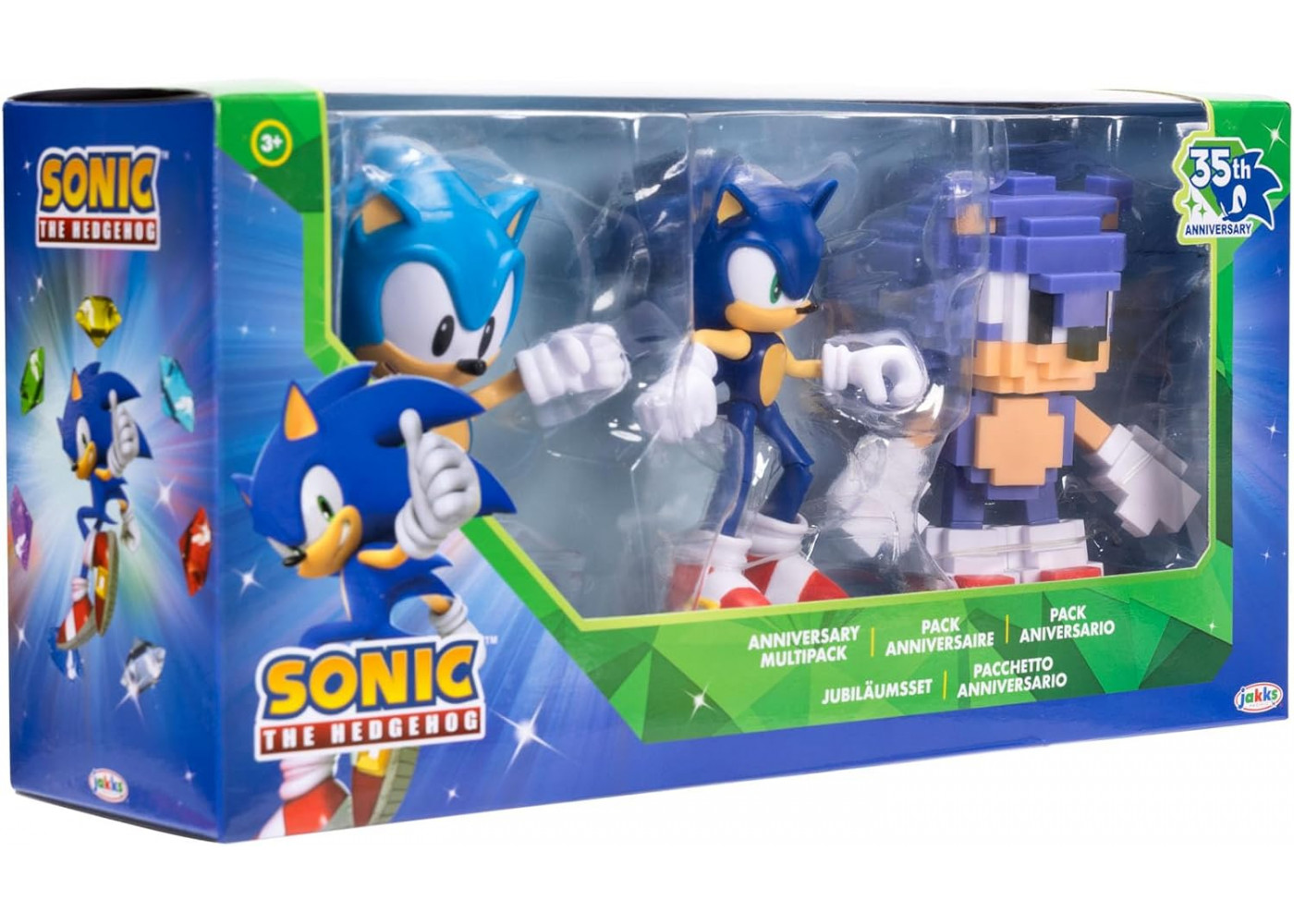 Набір 3 Фігурки Їжачок Сонік Sonic The Hedgehog 35 Aniversario Jakks 43141