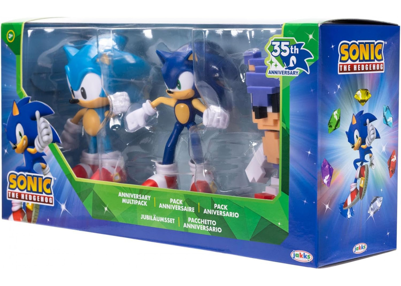 Набір 3 Фігурки Їжачок Сонік Sonic The Hedgehog 35 Aniversario Jakks 43141