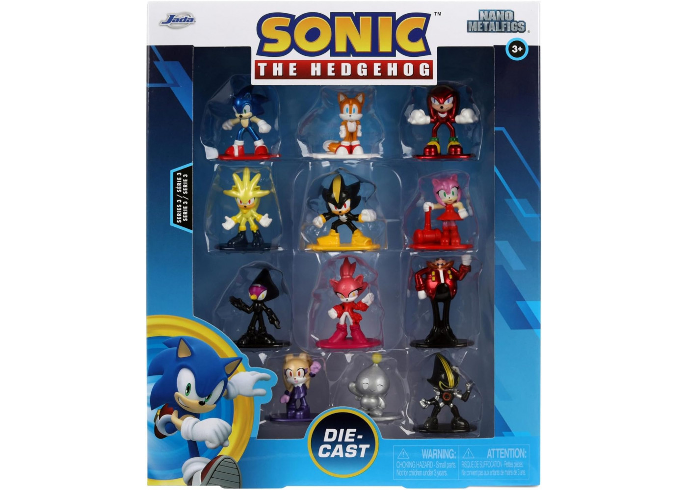 Набір 12 Фігурок Їжак Сонік 3 Sonic The Hedgehog Nano Metalfigs Series 3 Jada Toys 37353