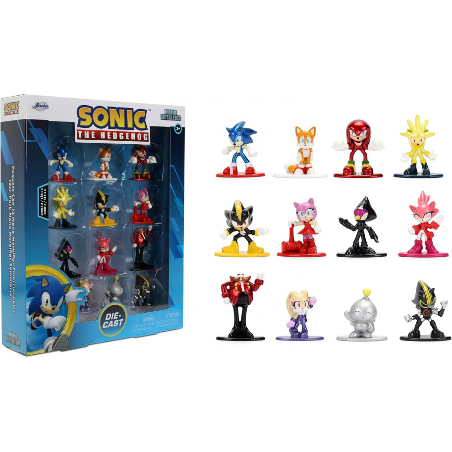 Набір 12 Фігурок Їжак Сонік 3 Sonic The Hedgehog Nano Metalfigs Series 3 Jada Toys 37353
