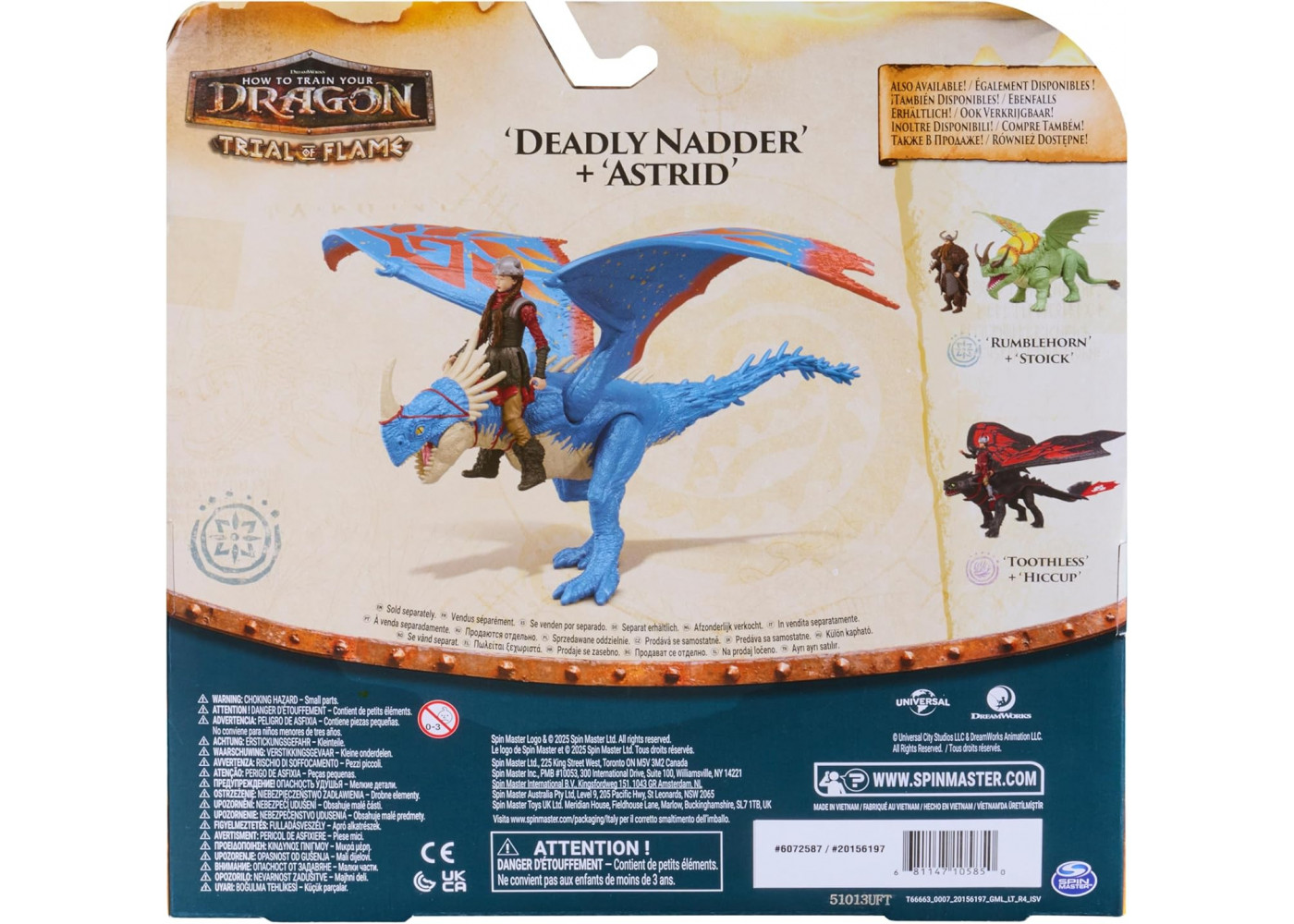 Фигурки Дракон Вертлявый Верть и Всадник Астрид DreamWorks Dragons Deadly Nadder and Astrid Spin Master 6075558