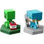 Фигурка Майнкрафт Стив в Алмазной Броне и Скипер с кодом для игры Minecraft Villager Blacksmith Mattel GKT43